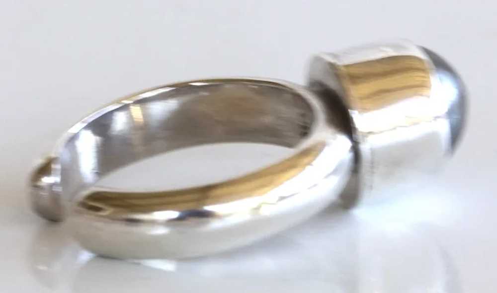 Hawaian Silver Black Pearl Ring - image 7