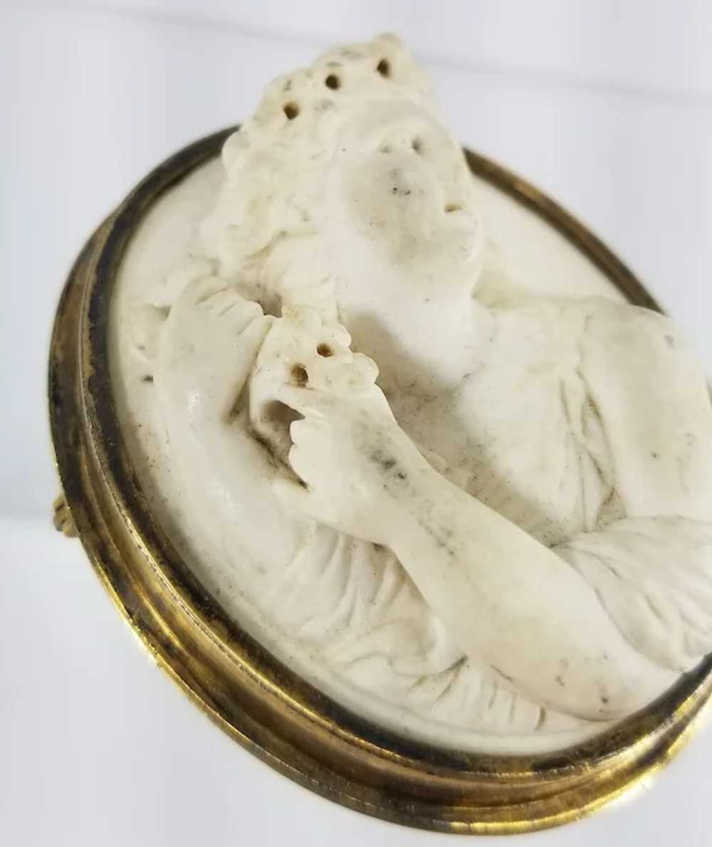 Antique Neo-Classical Carved Marble Cameo Pin Bro… - image 4