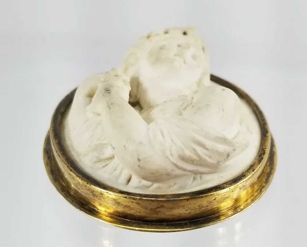 Antique Neo-Classical Carved Marble Cameo Pin Bro… - image 6