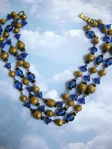 Beautiful Czech Glass Bead Bell Shape Lapis Blue V