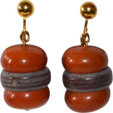 Kitsch Hamburger Dangle Clip Earrings - image 1