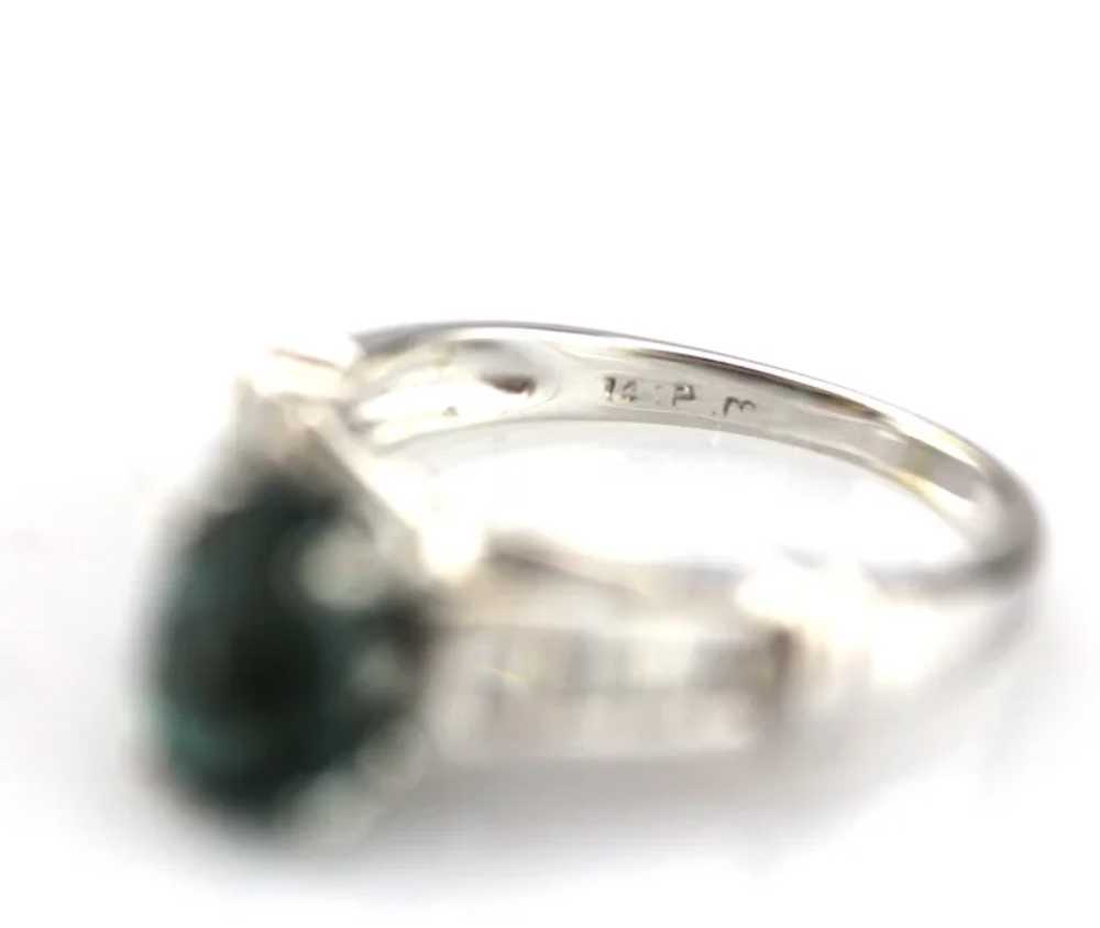 Paraiba Tourmaline and Diamond Ring in 14KT White… - image 4