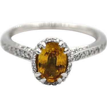 1.5CT Tacori Natural Oval Cut Yellow Sapphire Diam