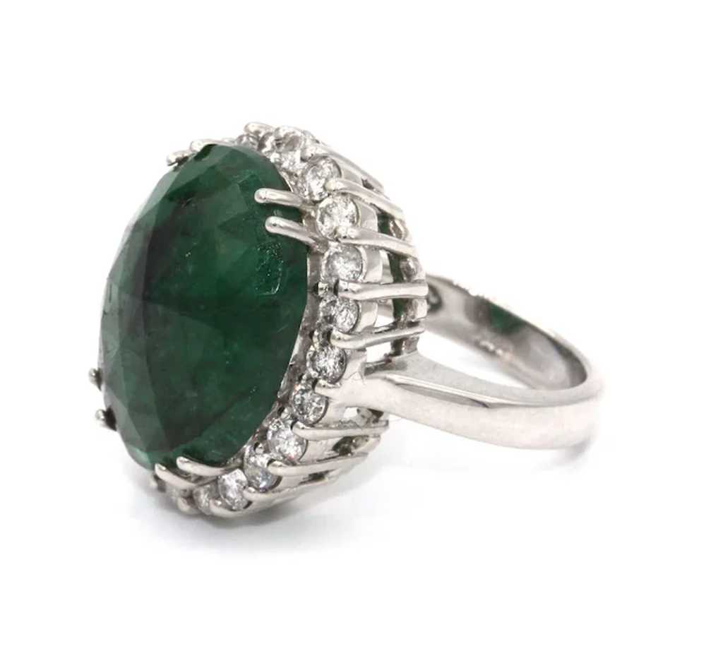 Natural Rose Cut Colombian Emerald and Diamond 14… - image 3
