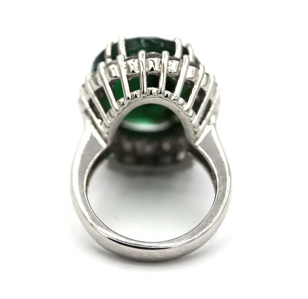 Natural Rose Cut Colombian Emerald and Diamond 14… - image 4