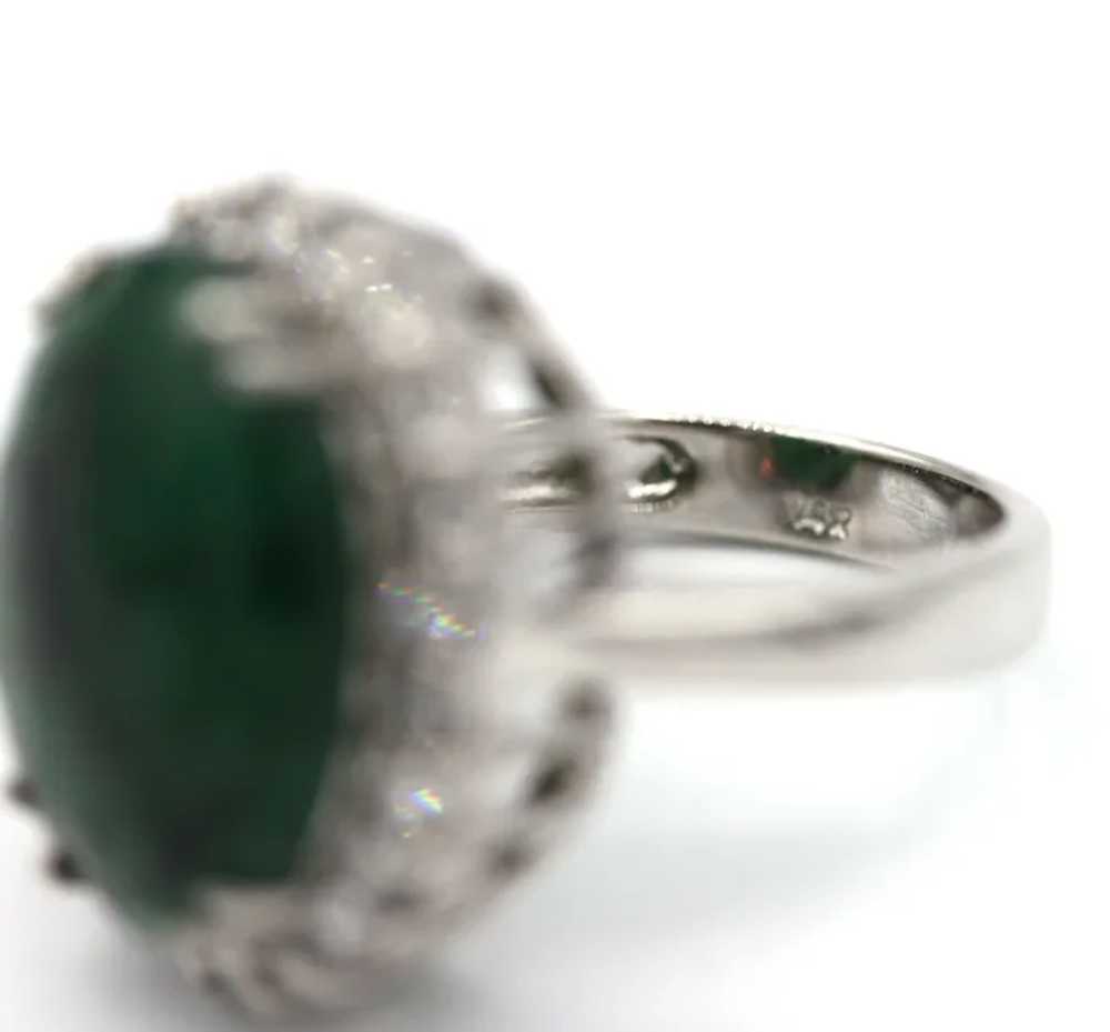Natural Rose Cut Colombian Emerald and Diamond 14… - image 5