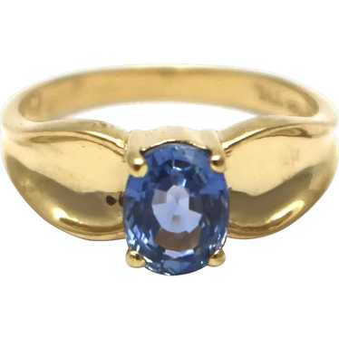 Natural Blue Tanzanite Ring in 14KT Gold - image 1