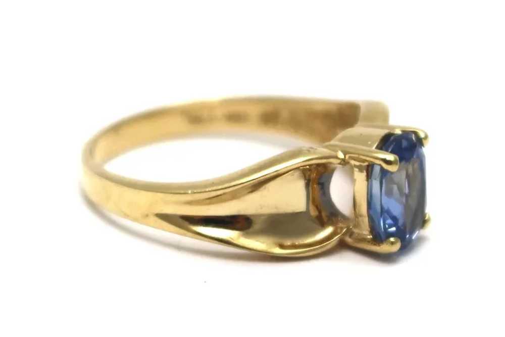 Natural Blue Tanzanite Ring in 14KT Gold - image 2