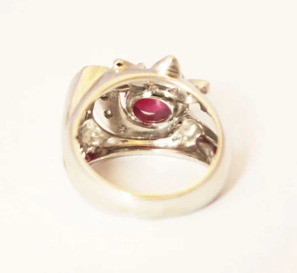 Amazing Natural Star Ruby and Diamond Ring in 14K… - image 3