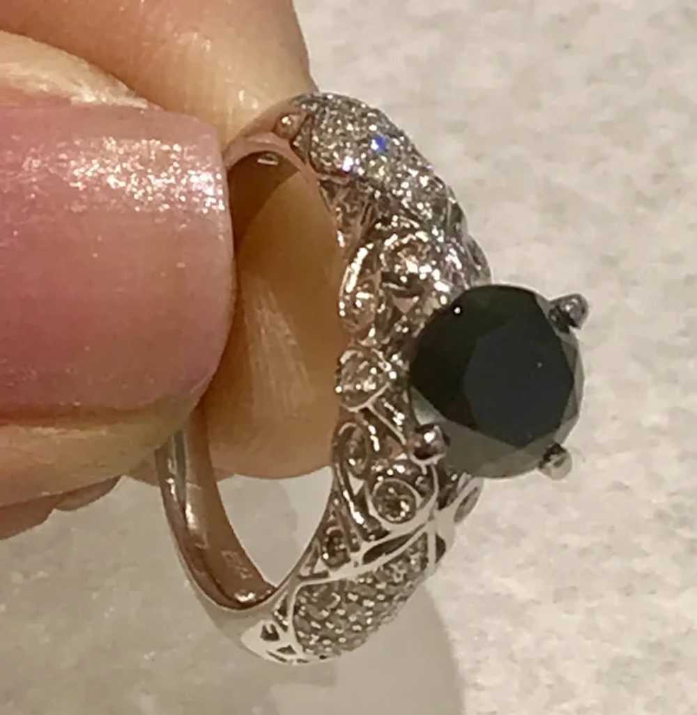 2.5 CT Natural Black and White Diamond Engagement… - image 3