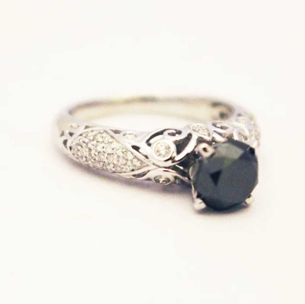 2.5 CT Natural Black and White Diamond Engagement… - image 7