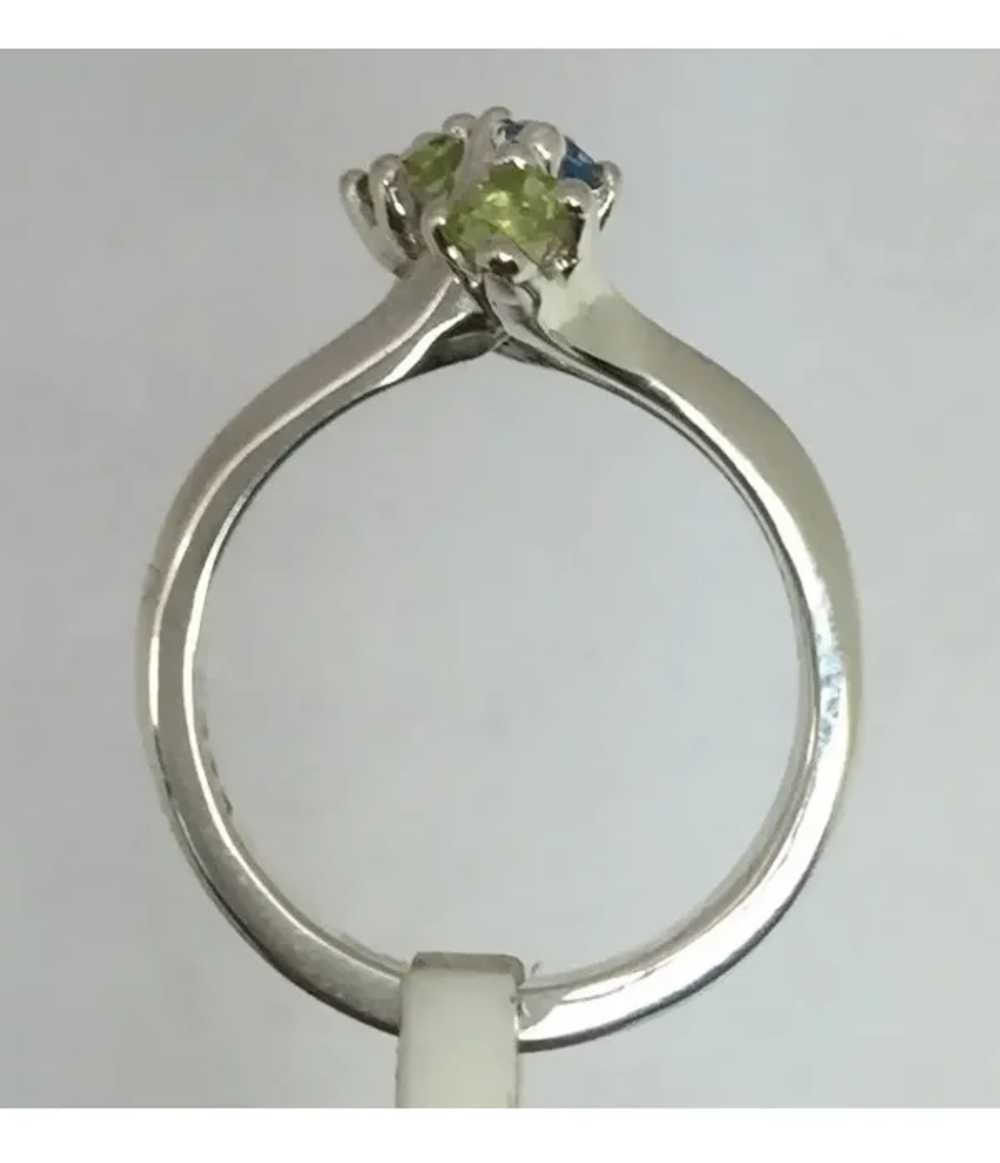 14k Peridot And Topaz Handcrafted Ring, Free Resi… - image 6