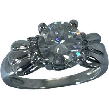 14k Moissanite & Diamonds Hand Crafted Ring - image 1