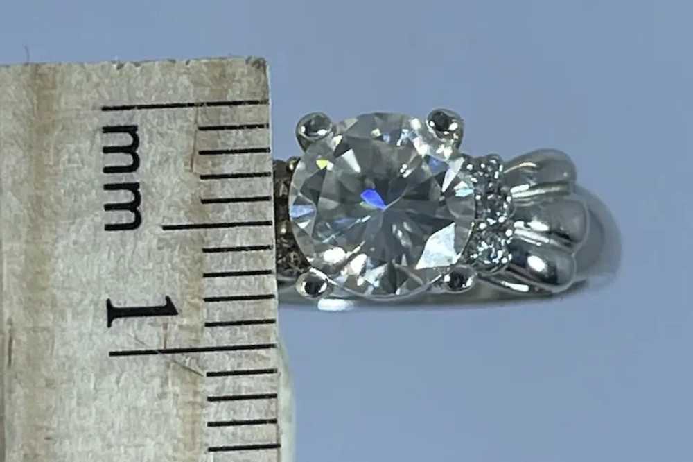 14k Moissanite & Diamonds Hand Crafted Ring - image 3