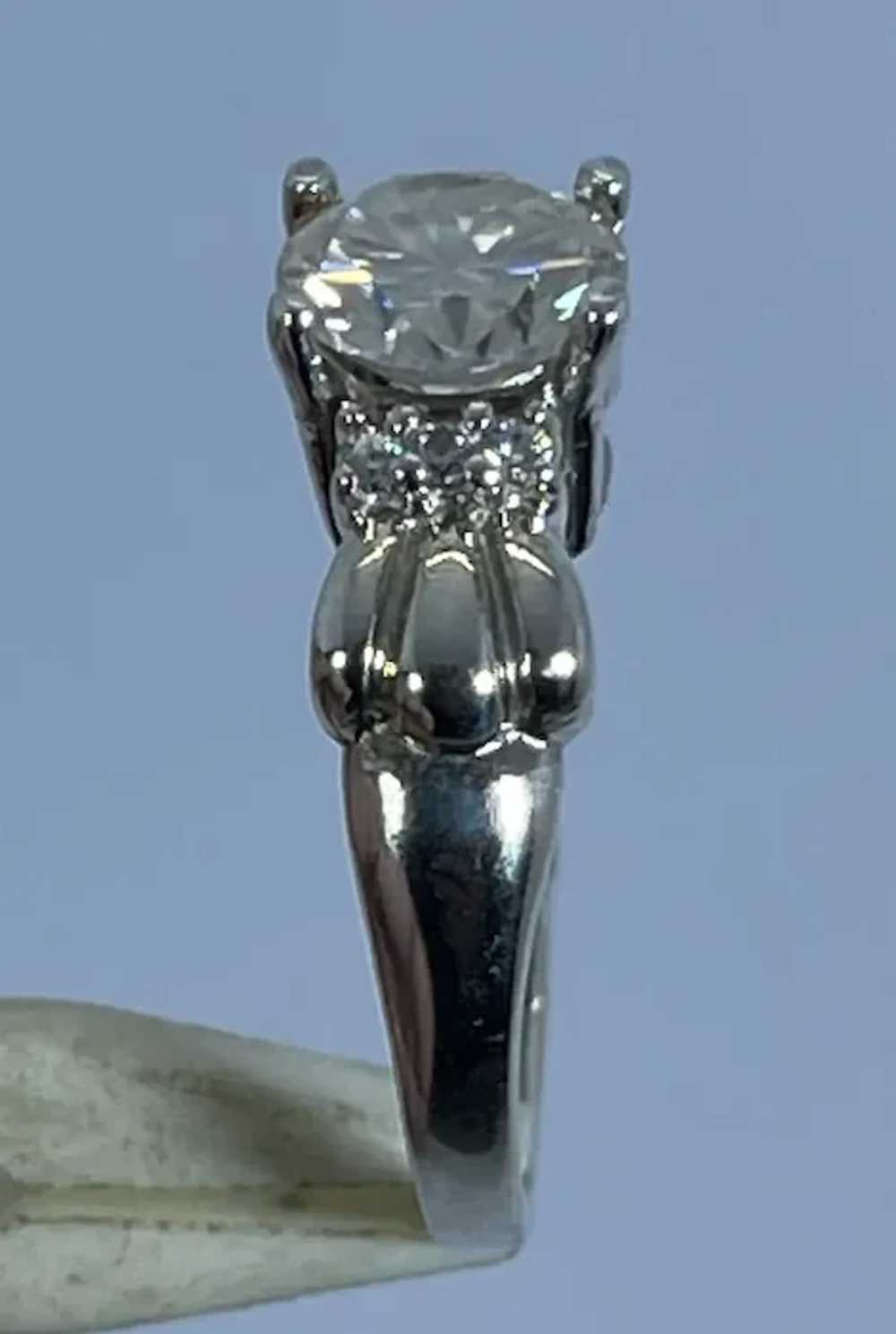 14k Moissanite & Diamonds Hand Crafted Ring - image 5