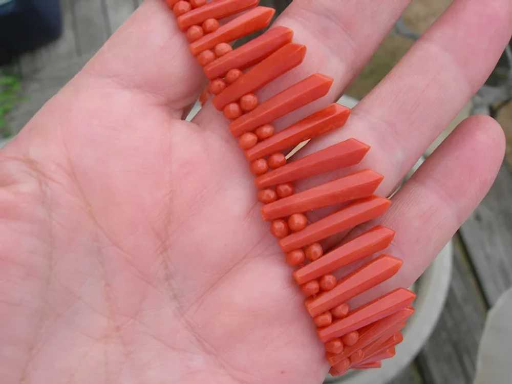 Antique Coral – Hand Cut Bead Necklace - Pickets … - image 11