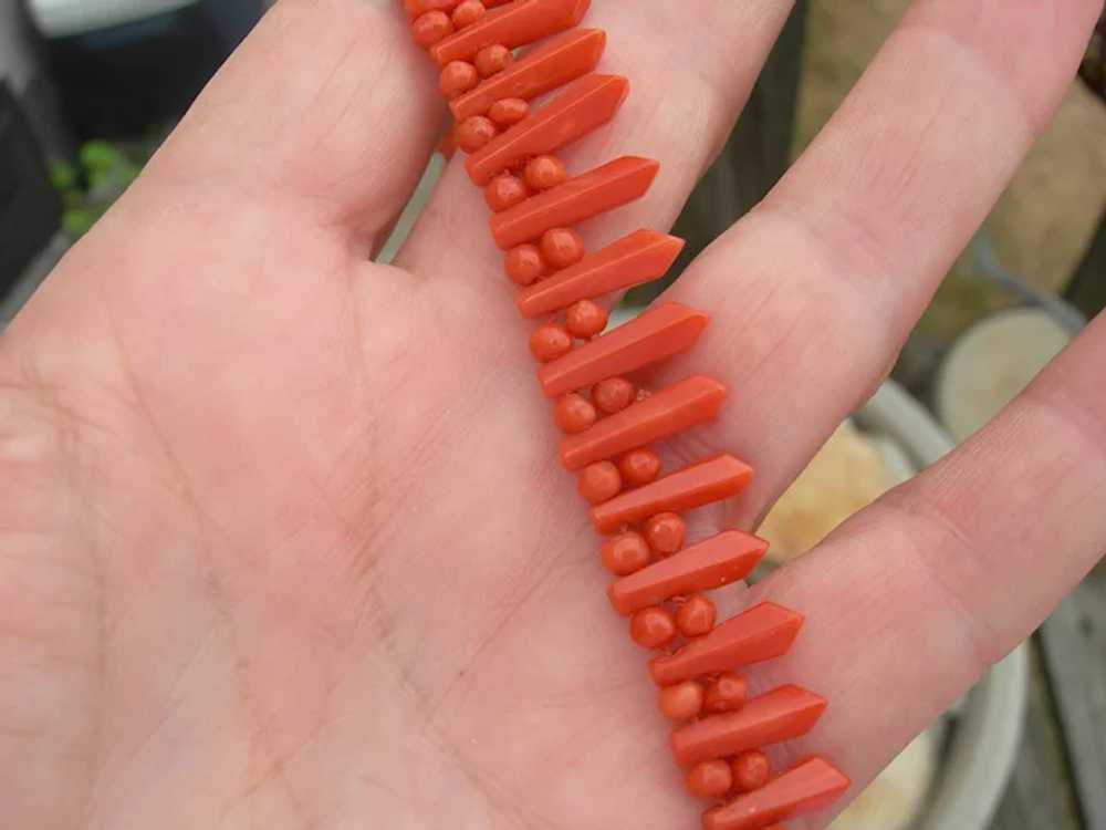 Antique Coral – Hand Cut Bead Necklace - Pickets … - image 12