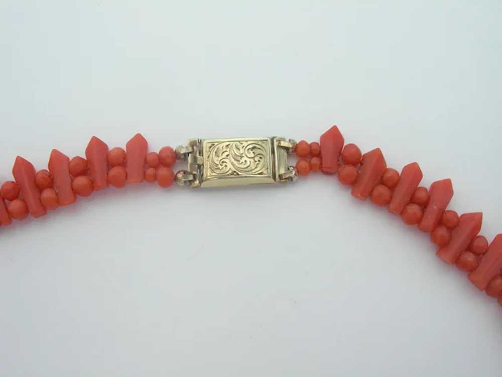 Antique Coral – Hand Cut Bead Necklace - Pickets … - image 4