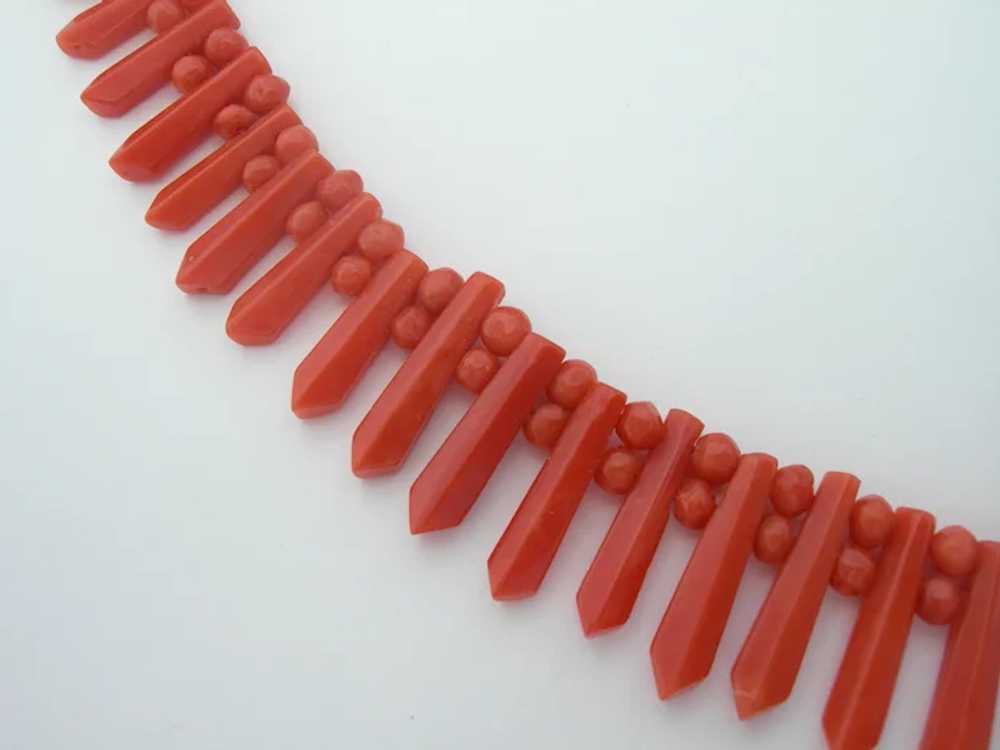 Antique Coral – Hand Cut Bead Necklace - Pickets … - image 6
