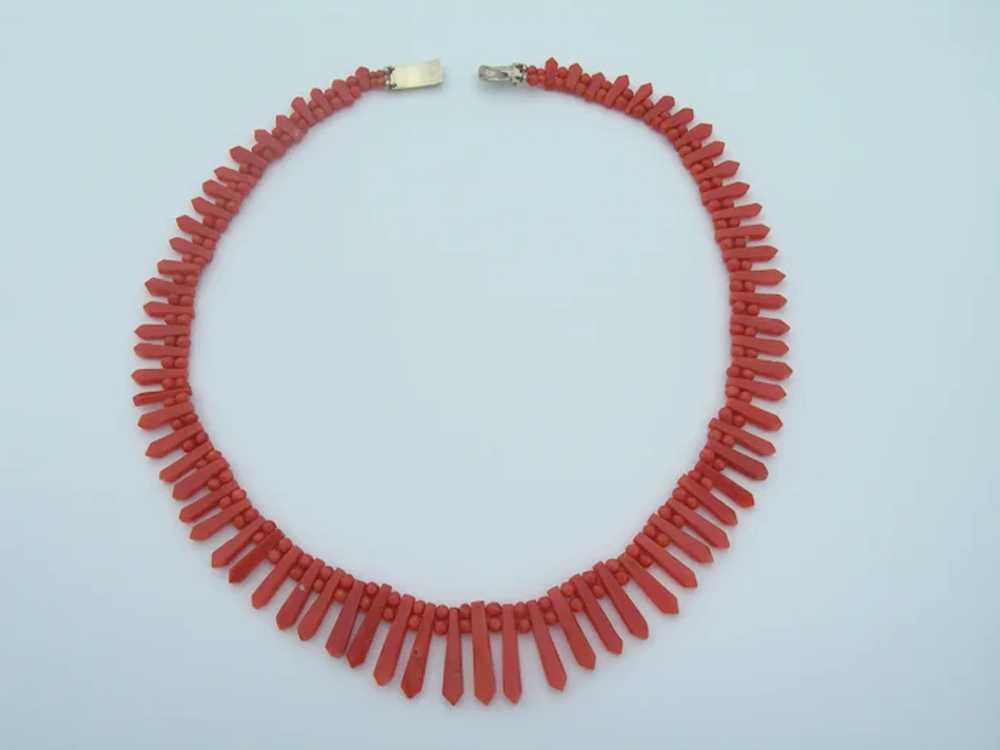 Antique Coral – Hand Cut Bead Necklace - Pickets … - image 8