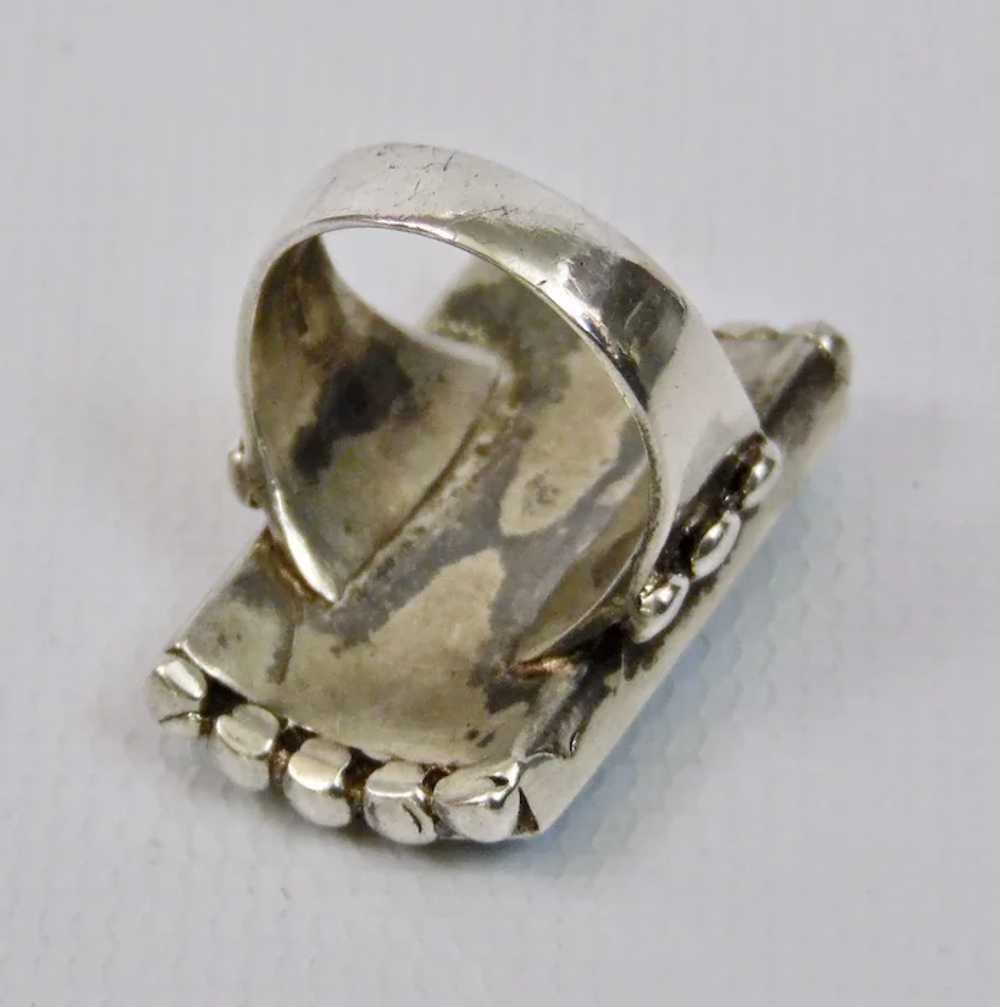 Unisex Native American Sterling Silver Ring Turqu… - image 8