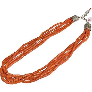 Five Strand Coral Necklace - image 1