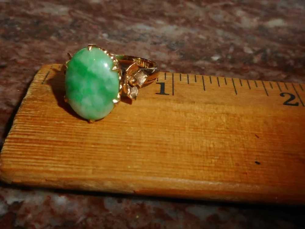 1920-1930's 14k Ring with Jadeite Cabochon - image 10