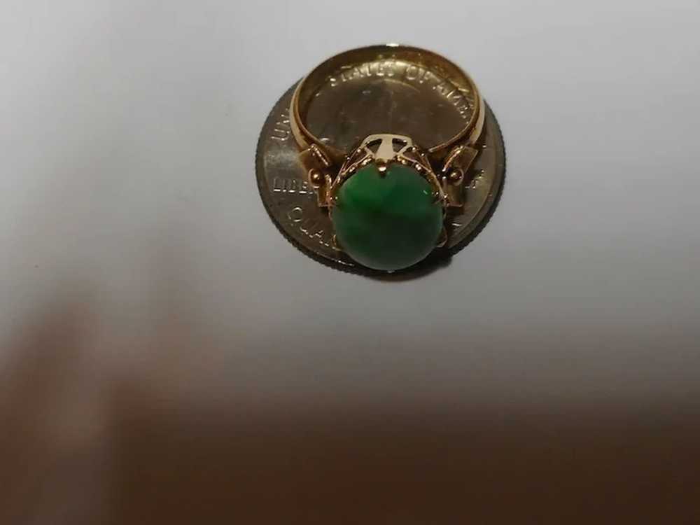 1920-1930's 14k Ring with Jadeite Cabochon - image 5