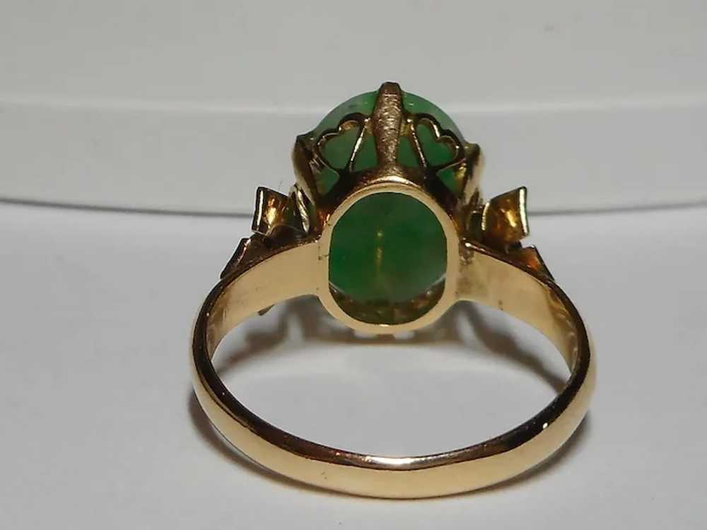 1920-1930's 14k Ring with Jadeite Cabochon - image 7