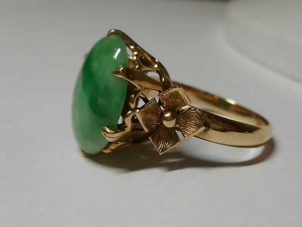 1920-1930's 14k Ring with Jadeite Cabochon - image 8