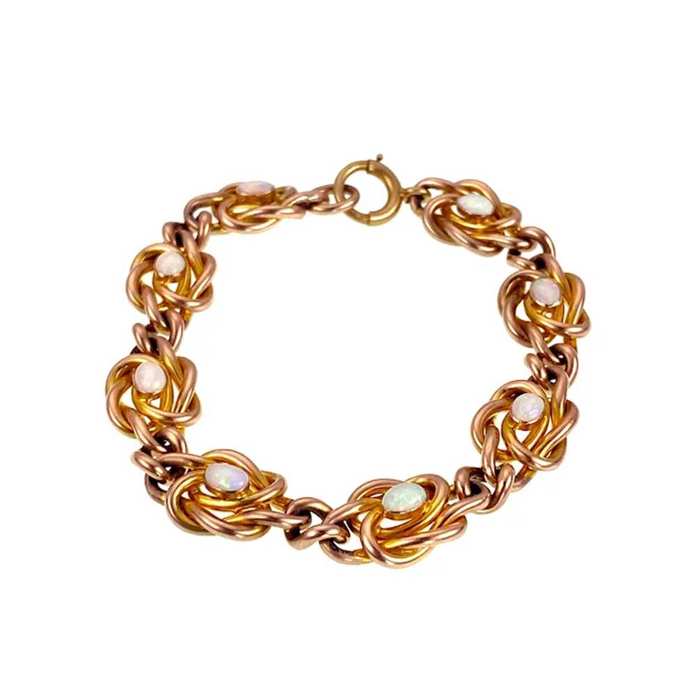 10K & Opal Curb Chain Bracelet - image 3