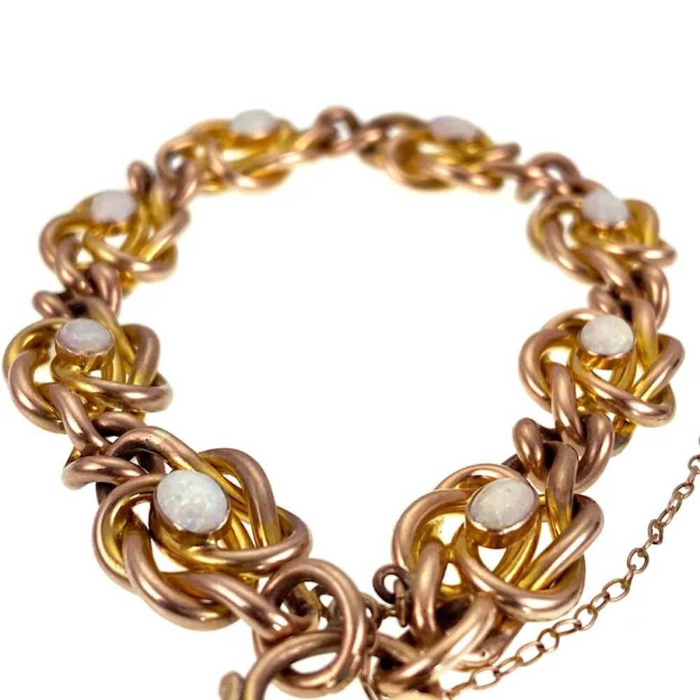 10K & Opal Curb Chain Bracelet - image 6