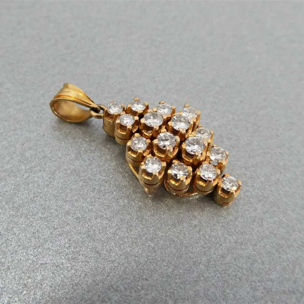 Vintage 22ct Gold Articulated 0.80ctw Diamond Tie… - image 3