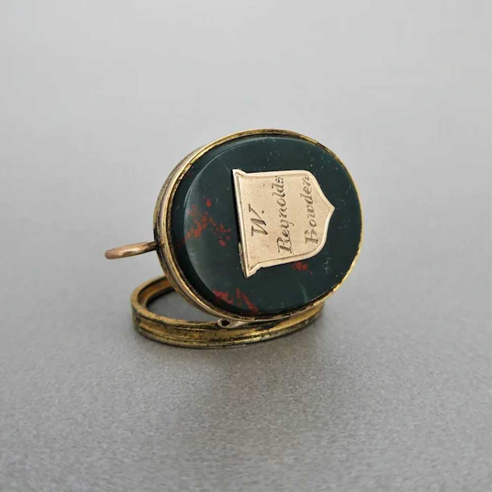 Antique Victorian Inlaid Bloodstone and Engraved … - image 7