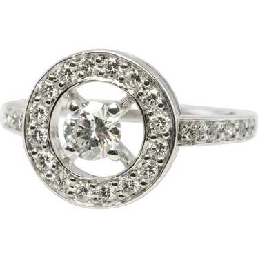 Boucheron Diamond Ring 18K White Gold Circle Vint… - image 1
