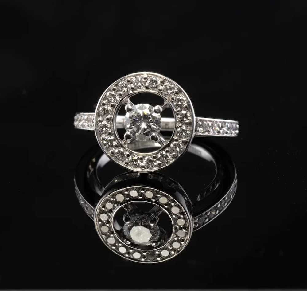 Boucheron Diamond Ring 18K White Gold Circle Vint… - image 2