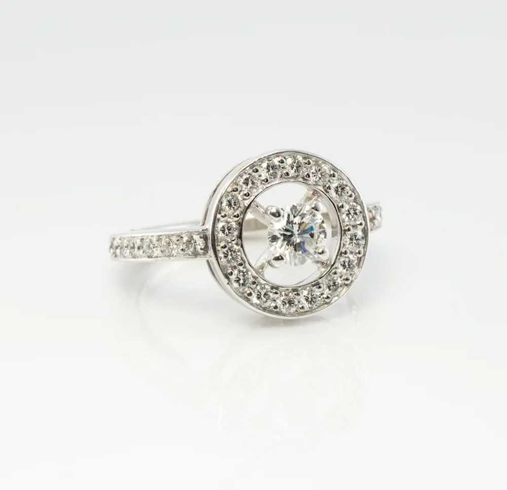 Boucheron Diamond Ring 18K White Gold Circle Vint… - image 4