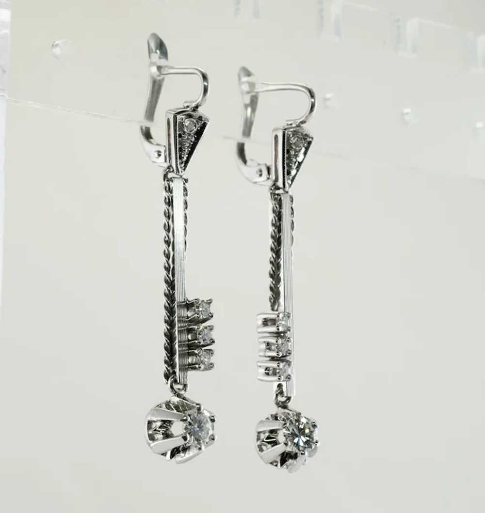 Diamond Drop Earrings 18K Gold Dangle .56 DTW - image 10