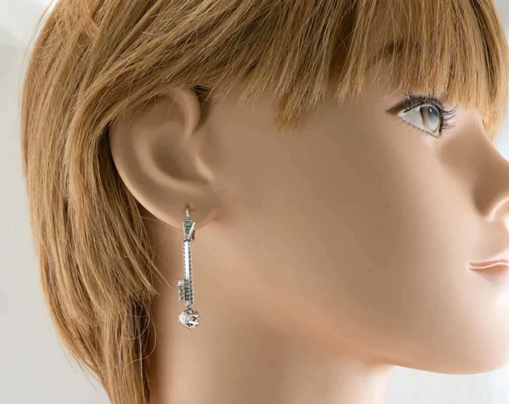 Diamond Drop Earrings 18K Gold Dangle .56 DTW - image 11