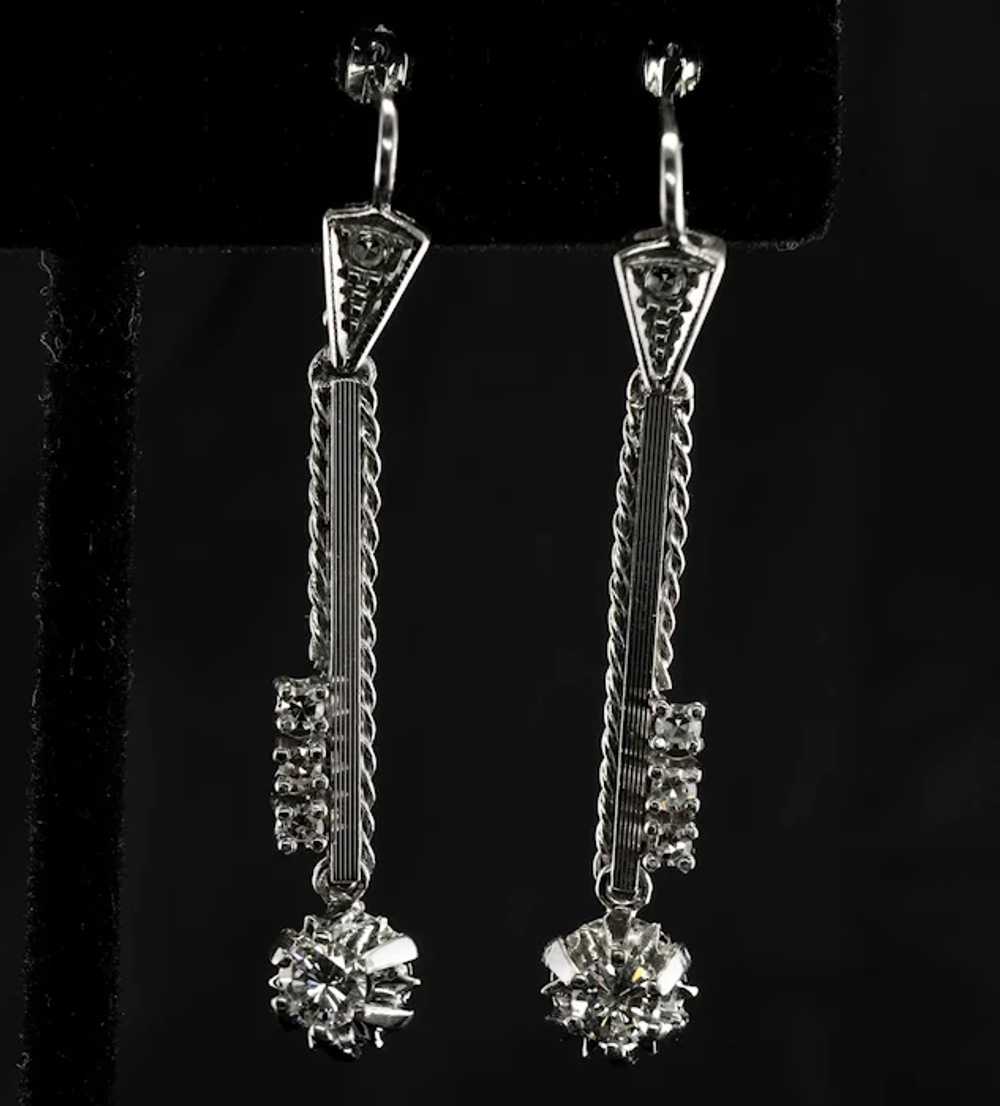 Diamond Drop Earrings 18K Gold Dangle .56 DTW - image 7