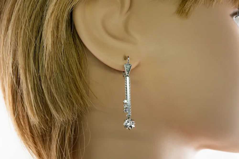 Diamond Drop Earrings 18K Gold Dangle .56 DTW - image 8