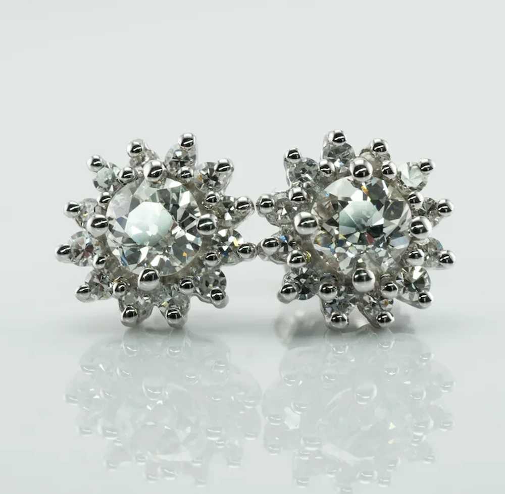 Old European cut Diamonds Earrings 14K White Gold… - image 7