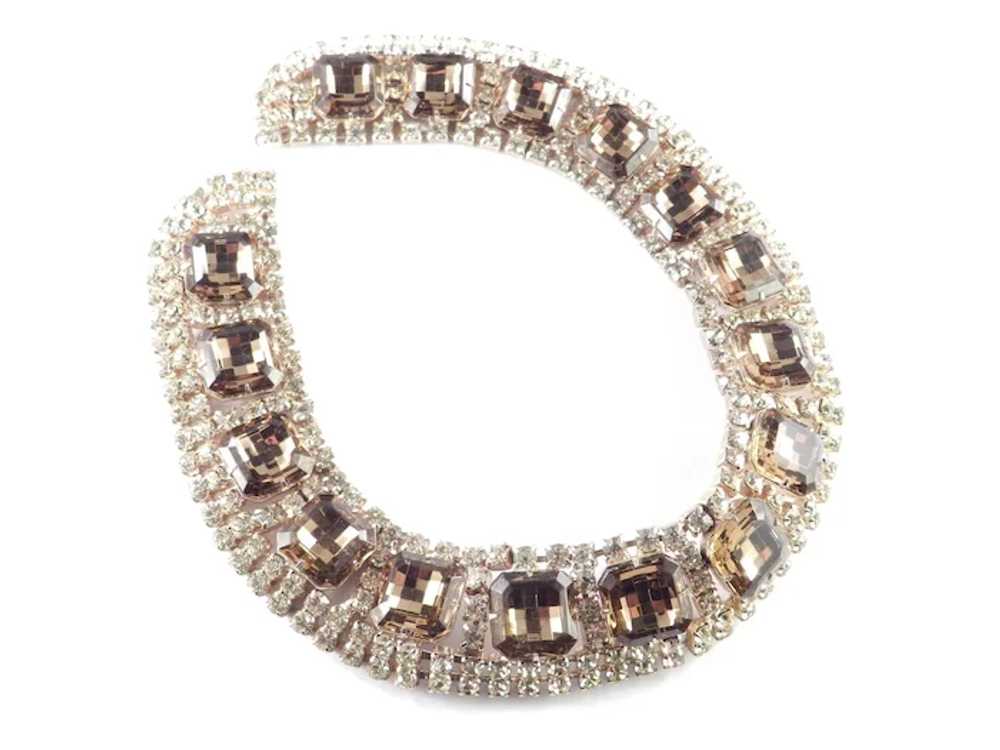 1960s Vintage Wide Rhinestone Collar Necklace - image 2