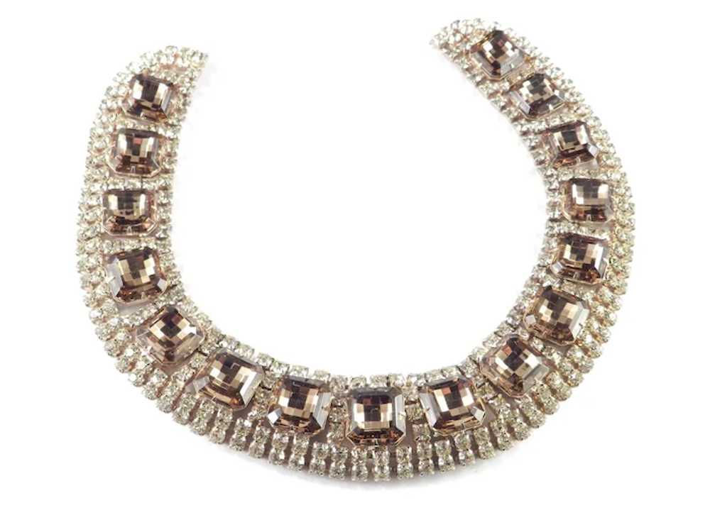 1960s Vintage Wide Rhinestone Collar Necklace - image 8