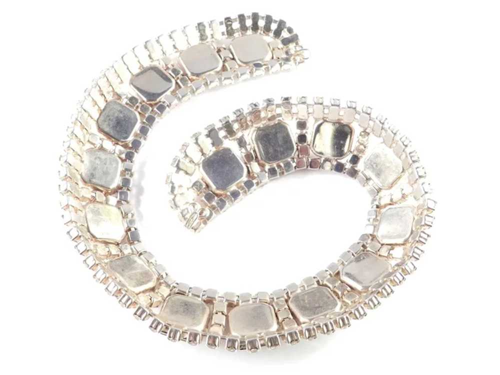 1960s Vintage Wide Rhinestone Collar Necklace - image 9