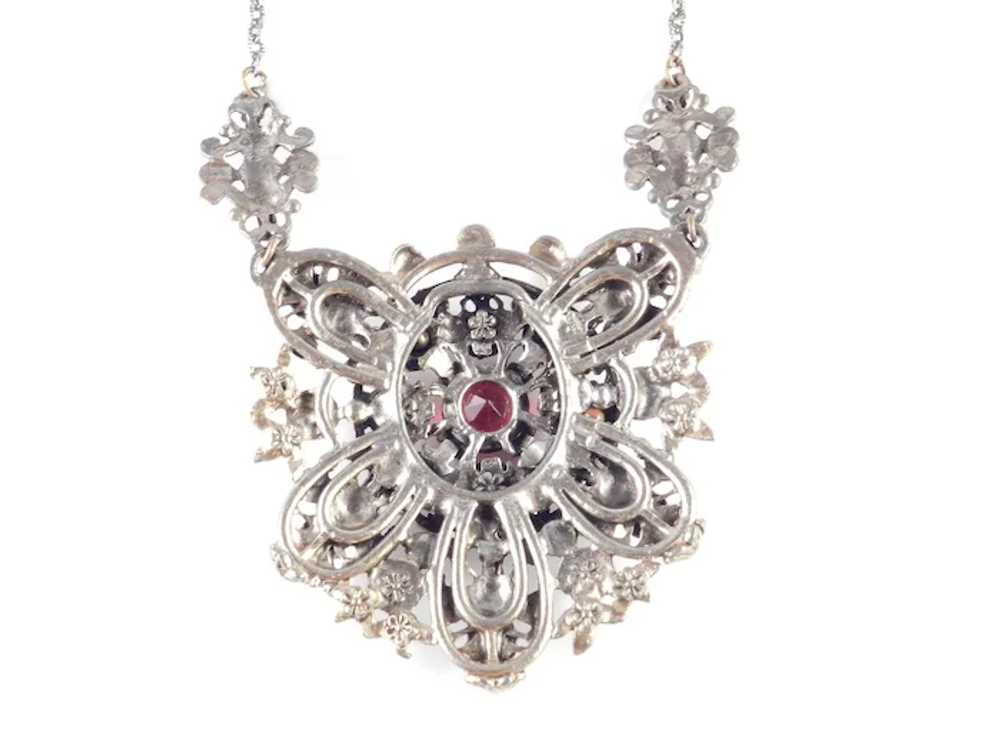 Rhinestone Medallion Shield Necklace - image 5