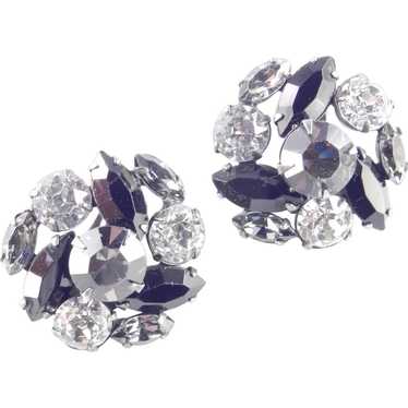 Vintage Regency rhinestone earrings - Gem