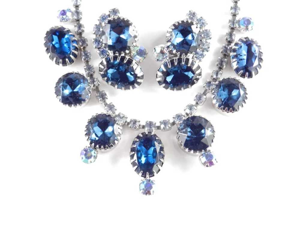 Rhinestone Necklace Earrings Demi Parure Set Big … - image 4