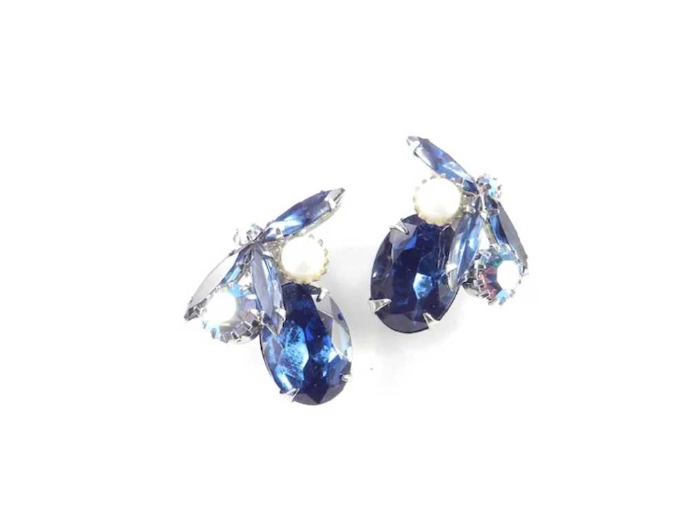 D & E Juliana Rhinestone Faux Pearl Earrings - image 2