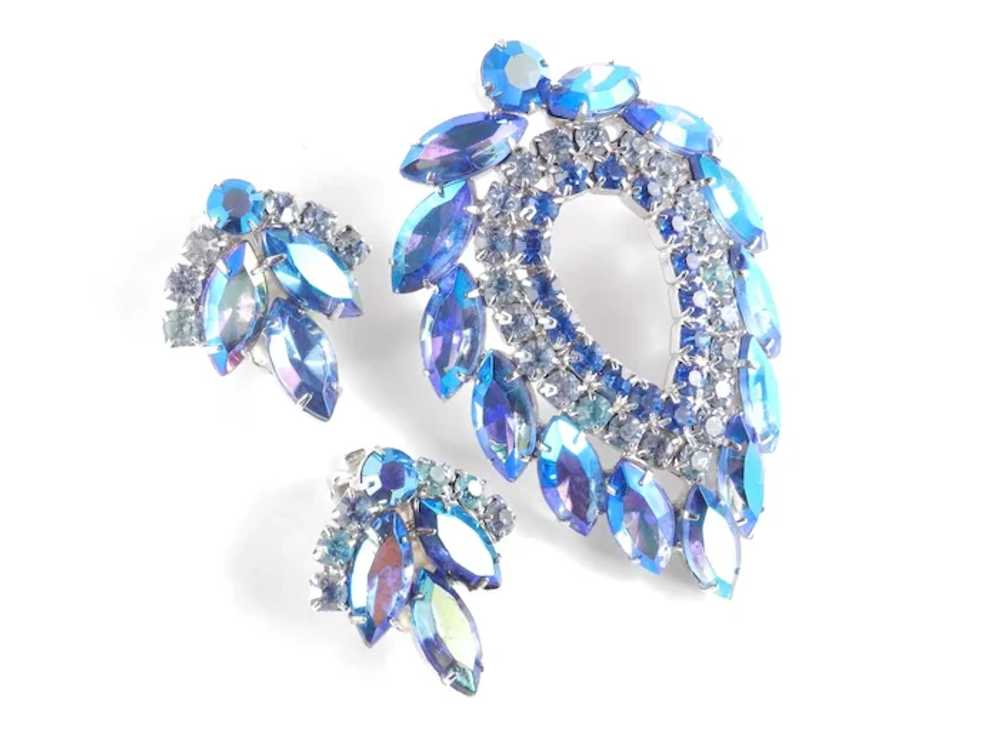 Sarah Coventry Juliana D & E Blue Lagoon Rhinestone B… - Gem